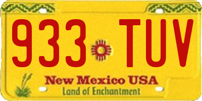NM license plate 933TUV