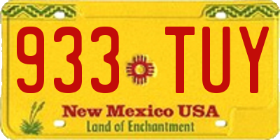 NM license plate 933TUY