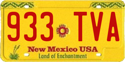 NM license plate 933TVA