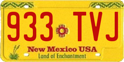 NM license plate 933TVJ