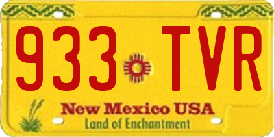 NM license plate 933TVR