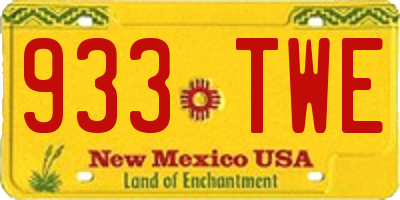 NM license plate 933TWE