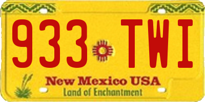 NM license plate 933TWI