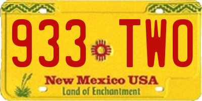 NM license plate 933TWO