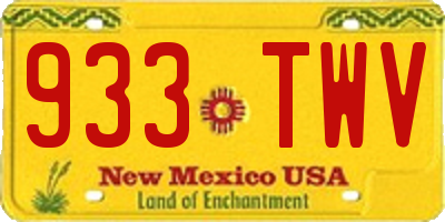 NM license plate 933TWV