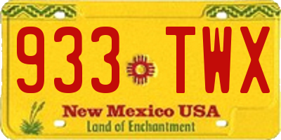 NM license plate 933TWX