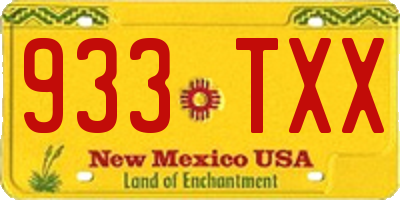 NM license plate 933TXX