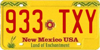 NM license plate 933TXY