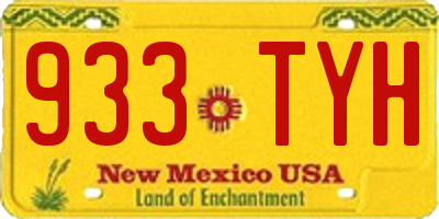 NM license plate 933TYH
