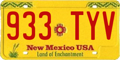 NM license plate 933TYV