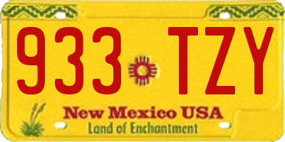 NM license plate 933TZY