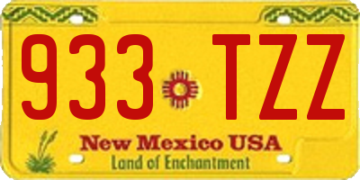 NM license plate 933TZZ