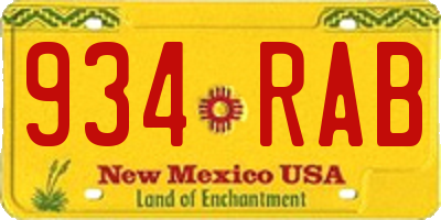 NM license plate 934RAB