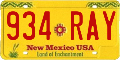 NM license plate 934RAY
