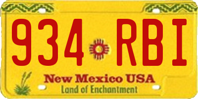 NM license plate 934RBI