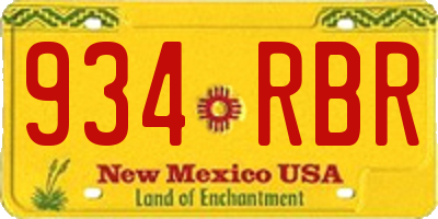 NM license plate 934RBR