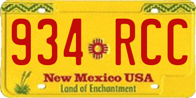 NM license plate 934RCC