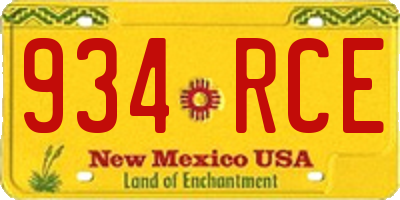 NM license plate 934RCE