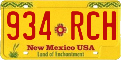 NM license plate 934RCH