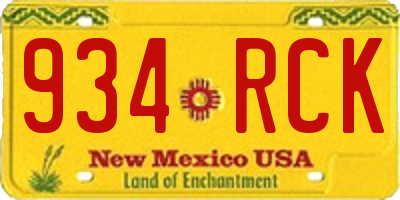 NM license plate 934RCK