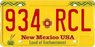 NM license plate 934RCL