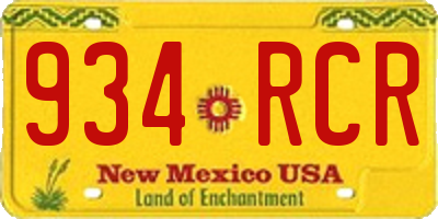 NM license plate 934RCR
