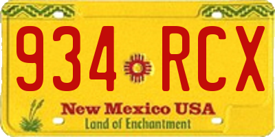 NM license plate 934RCX