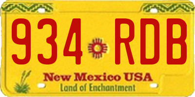 NM license plate 934RDB