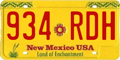 NM license plate 934RDH