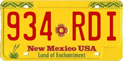 NM license plate 934RDI