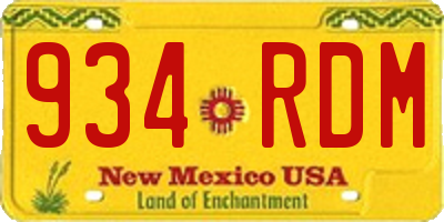 NM license plate 934RDM