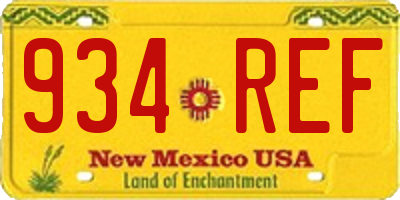 NM license plate 934REF