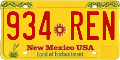 NM license plate 934REN