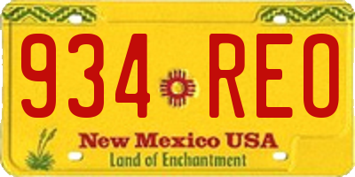 NM license plate 934REO