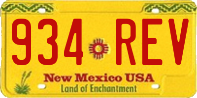 NM license plate 934REV