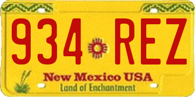 NM license plate 934REZ