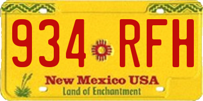 NM license plate 934RFH