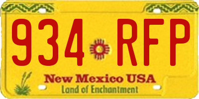 NM license plate 934RFP