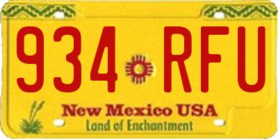 NM license plate 934RFU