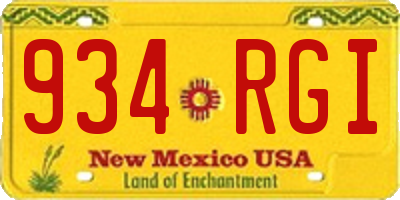 NM license plate 934RGI