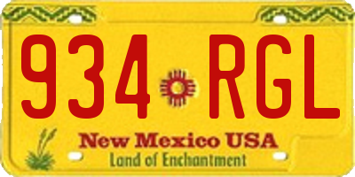 NM license plate 934RGL