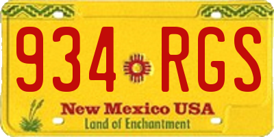 NM license plate 934RGS