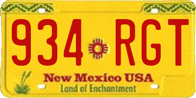 NM license plate 934RGT