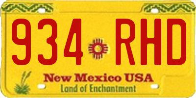 NM license plate 934RHD
