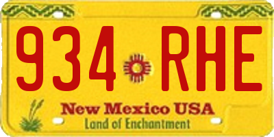 NM license plate 934RHE