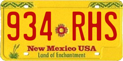 NM license plate 934RHS