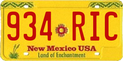 NM license plate 934RIC