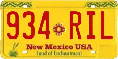 NM license plate 934RIL