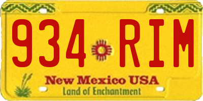 NM license plate 934RIM