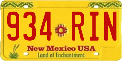 NM license plate 934RIN